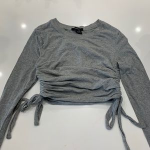 Gray Drawstring Long Sleeve